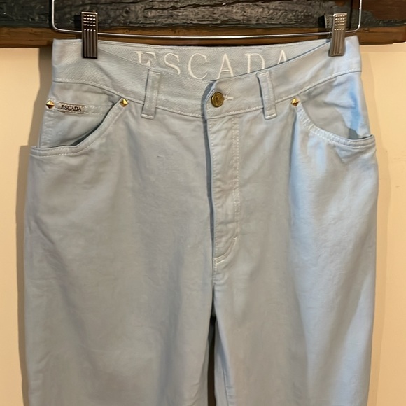 Vintage Escada One Powder Blue High Waist Tapered Jeans Size 38 - Picture 5 of 16